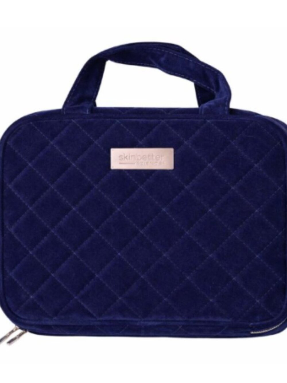 Skinbetter Science Navy Velvet Quilted Cosmetic Travel Bag | 2 Available
